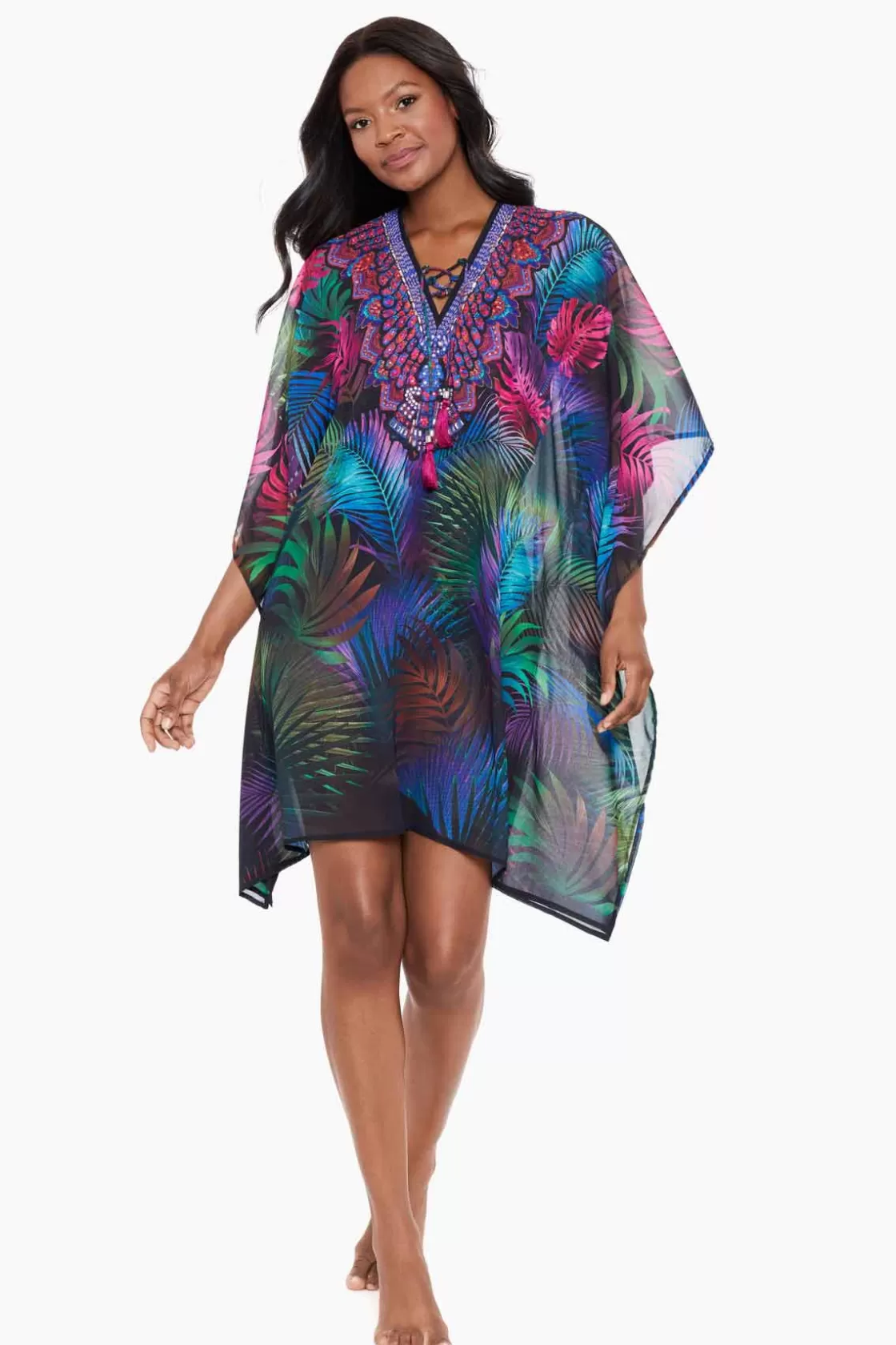 Pixel Palmas Caftan Swim Cover Up | Miraclesuit Online