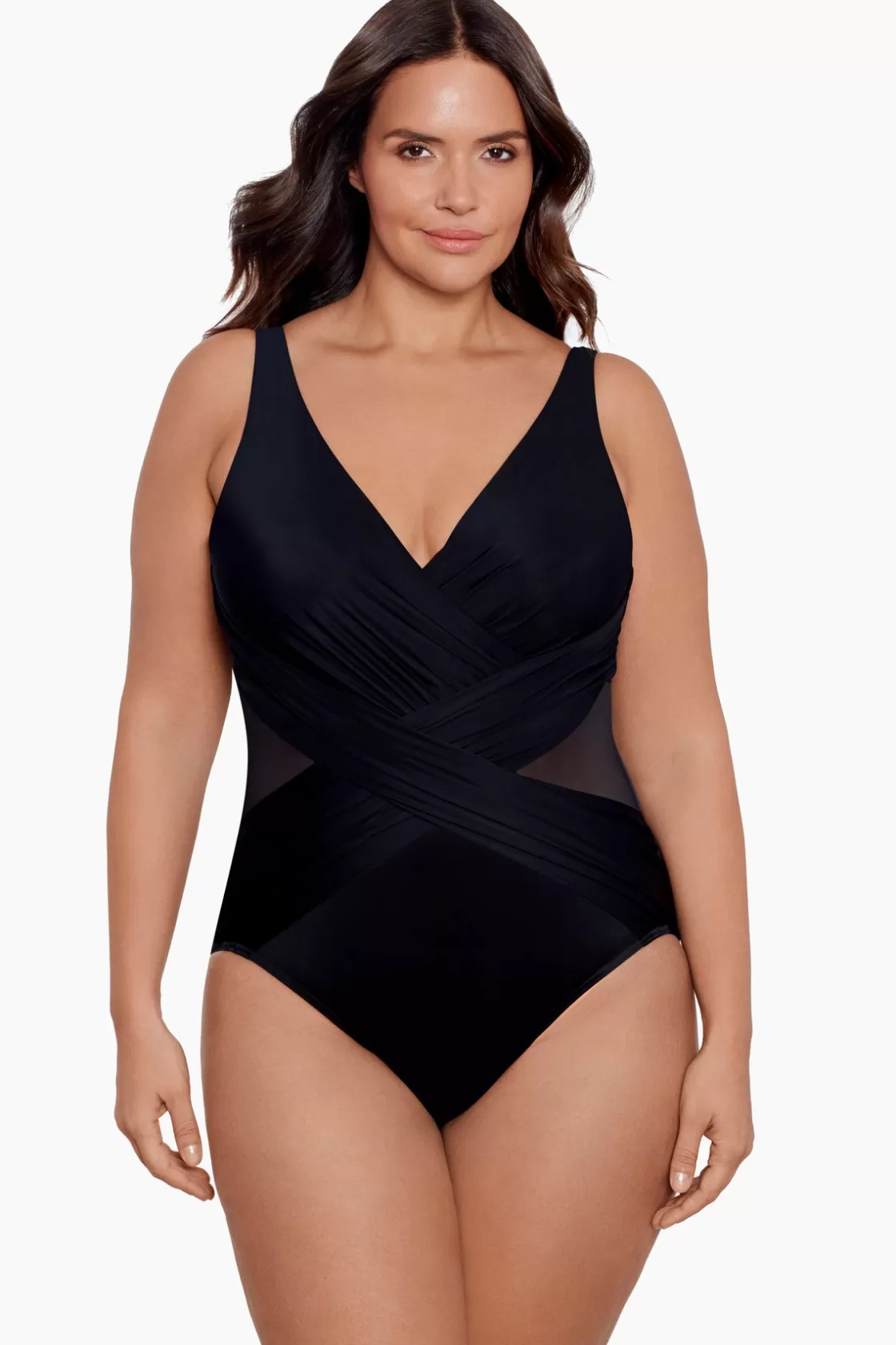 Plus Size Crossover One Piece Swimsuit | Miraclesuit Clearance