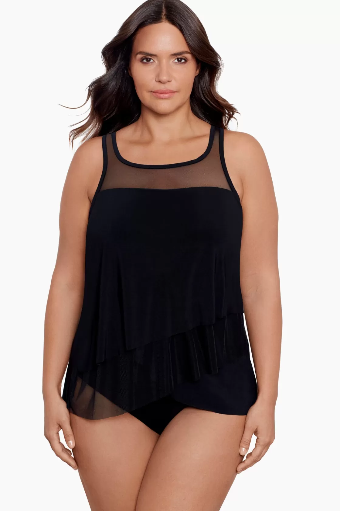 Plus Size Illusionists Mirage Underwire Tankini Top | Miraclesuit Best