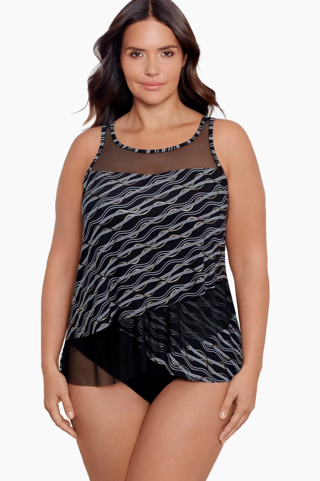 Plus Size Linked In Mirage Tankini Top | Miraclesuit Clearance