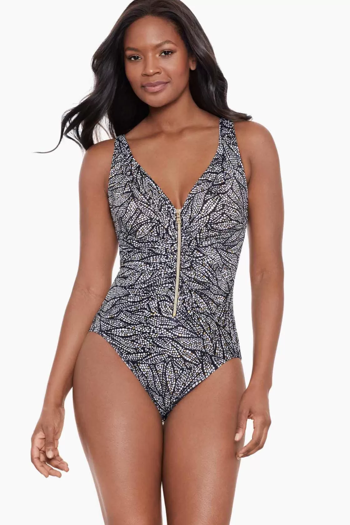 Shore Leave Zipt One Piece Swimsuit | Miraclesuit Discount